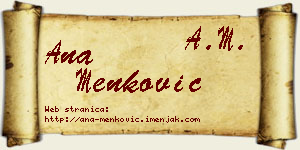 Ana Menković vizit kartica
